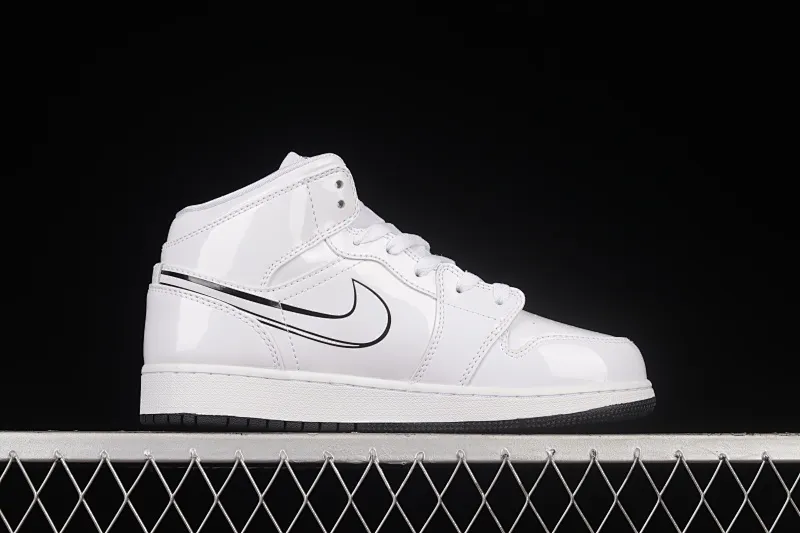 All categories Air Jordan Jordan series basketball shoes Air Jordan 1 Mid G version pure original Air Jordan 1 Mid GS "Schematic" AJ1 Joe 1 white graffiti Zhongbang basketball shoes DQ1864-100